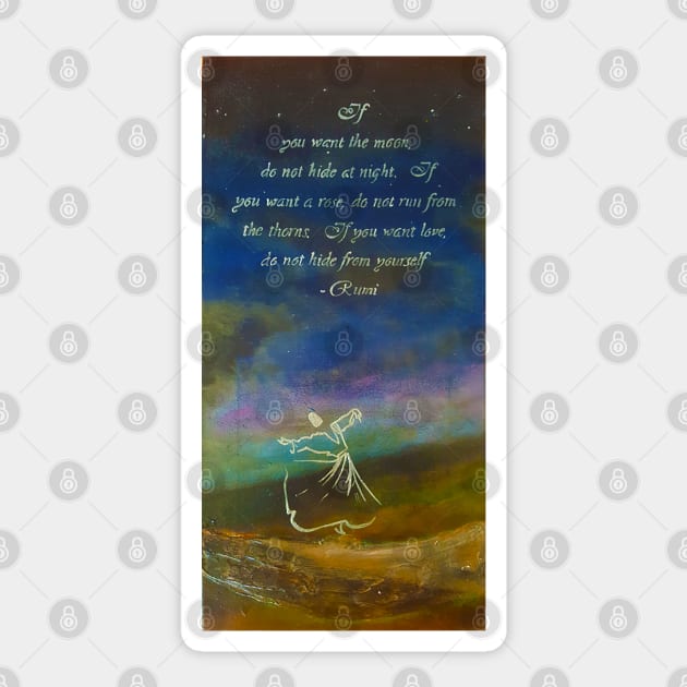 Waw-Whirling Dervishes – Rumi - 2 Sticker by Fitra Design